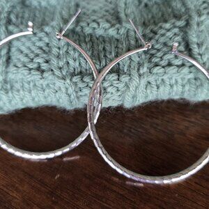 Silver Tone Hoop Earrings